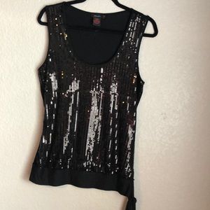Gently used black sequins sleeveless blouse